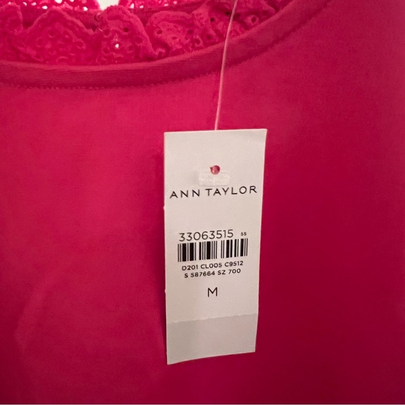 Ann Taylor pink top with collar and sleeve details - Picture 2 of 4